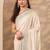 off white embellished saree with unstitched blouse piece