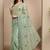 sea green embroidered saree with unstitched blouse piece