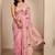 pink embroidered saree with unstitched blouse piece