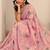 pink embroidered saree with unstitched blouse piece