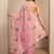 pink embroidered saree with unstitched blouse piece