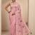 pink embroidered saree with unstitched blouse piece