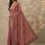 pink embroidered banarasi saree with unstitched blouse piece