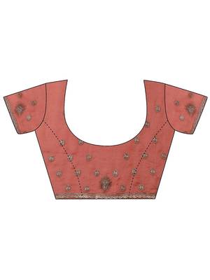 pink embroidered banarasi saree with unstitched blouse piece 5