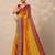 yellow bandhani printed georgette saree with unstitched blouse piece