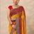 yellow bandhani printed georgette saree with unstitched blouse piece