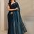 blue beads and stones tissue heavy work saree