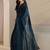 blue beads and stones tissue heavy work saree