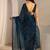 blue beads and stones tissue heavy work saree
