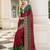 red bandhani printed georgette saree with unstitched blouse piece