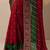 red bandhani printed georgette saree with unstitched blouse piece