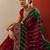 red bandhani printed georgette saree with unstitched blouse piece