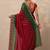 red bandhani printed georgette saree with unstitched blouse piece