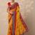 multi bandhani printed georgette saree with unstitched blouse piece