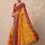 multi bandhani printed georgette saree with unstitched blouse piece