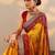 multi bandhani printed georgette saree with unstitched blouse piece