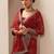 red bandhani printed georgette saree with unstitched blouse piece