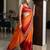 orange bandhani printed georgette saree with unstitched blouse piece
