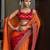 orange bandhani printed georgette saree with unstitched blouse piece