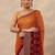 orange bandhani printed georgette saree with unstitched blouse piece
