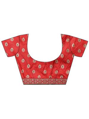 orange bandhani printed georgette saree with unstitched blouse piece 5