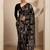 black woven design banarsi saree with unstitched blouse piece