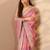 pink embellished saree with unstitched blouse piece