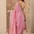 pink embellished saree with unstitched blouse piece