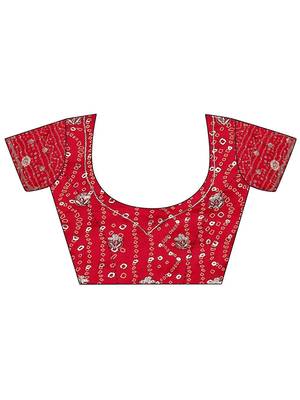 pink embellished saree with unstitched blouse piece 4