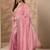 pink embellished saree with unstitched blouse piece