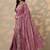 purple embroidered saree with unstitched blouse piece