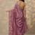 purple embroidered saree with unstitched blouse piece