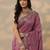 purple embroidered saree with unstitched blouse piece