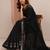 black printed saree with unstitched blouse piece