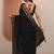 black printed saree with unstitched blouse piece