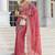 pink embellished embroidered silk blend heavy work saree