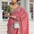 pink embellished embroidered silk blend heavy work saree