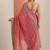 pink embellished embroidered silk blend heavy work saree