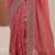 pink embellished embroidered silk blend heavy work saree