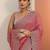 pink embellished embroidered silk blend heavy work saree