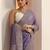 lavender embellished embroidered silk blend heavy work saree