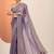 lavender embellished embroidered silk blend heavy work saree