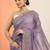 lavender embellished embroidered silk blend heavy work saree