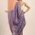 lavender embellished embroidered silk blend heavy work saree