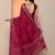 magenta woven design saree with unstitched blouse piece