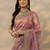mauve embroidered nylon saree with unstitched blouse piece