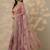 mauve embroidered nylon saree with unstitched blouse piece