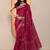 magenta woven design saree with unstitched blouse piece