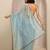 blue woven design net saree with unstitched blouse piece