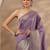 purple woven design saree with unstitched blouse piece